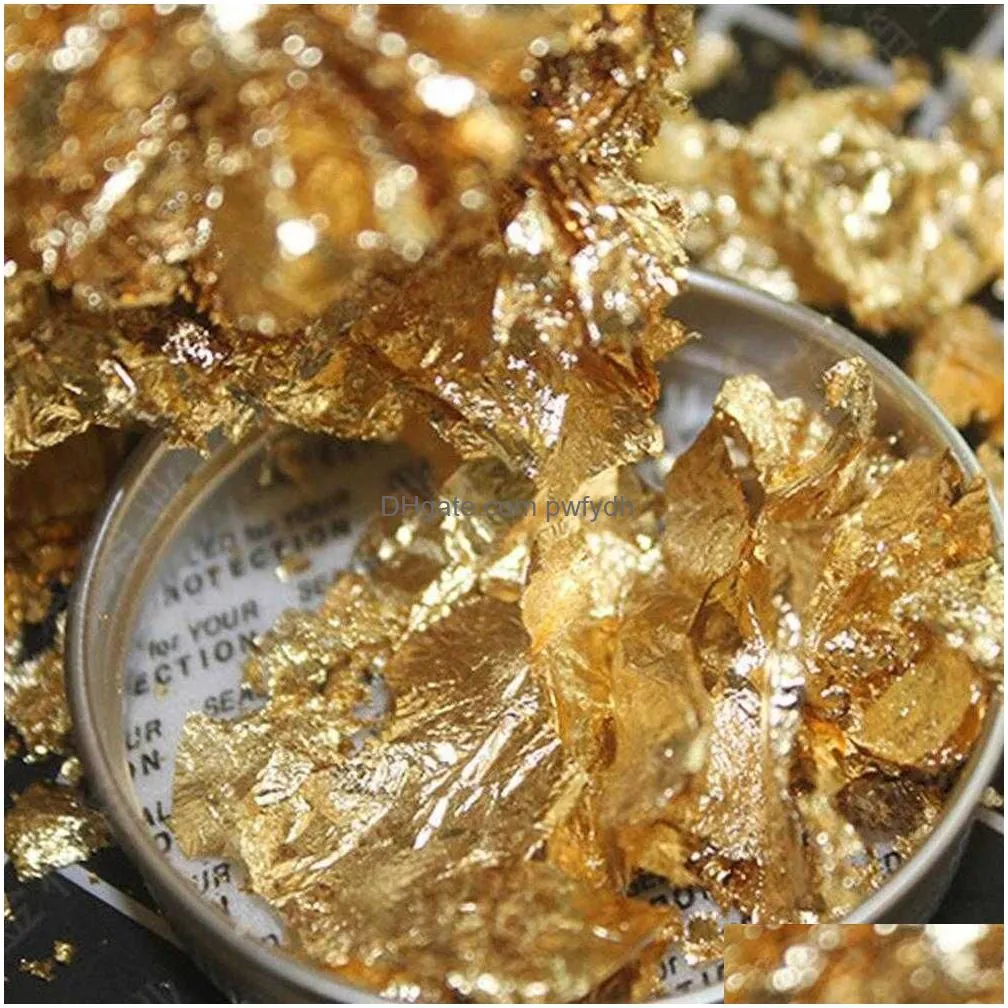 metal gold foil flakes sliver copper metallic sequins glitters craft leaf flake gilding diy jewelry resin nail painting art decor bulk