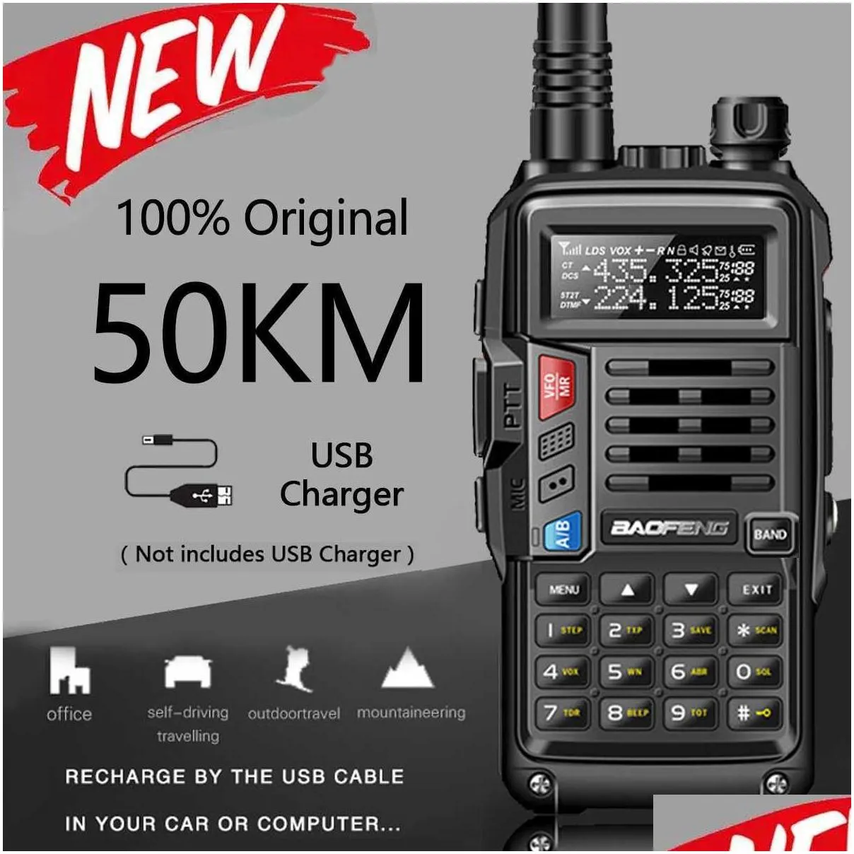 BaoFeng UV-S9 Plus Powerful Walkie Talkie CB Radio Transceiver 10W 50 KM Long Range Portable For hunt forest upgrade 210817