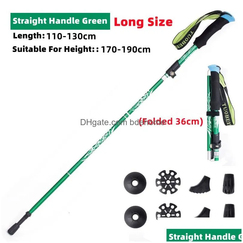 Trekking Poles Trekking Poles 5 Section Tralight Outdoor Fold Hiking Portable Climbing Stick For Nordic Elderly Telescopic Walking 230 Dhkv1