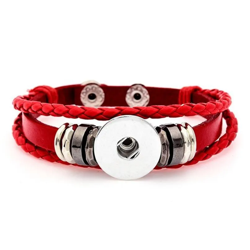 Chain Snap Leather Chain Bracelet Fit 18Mm Button Pu Braid Noosa Bracelets Jewelry Drop Delivery Jewelry Bracelets Dhwqk