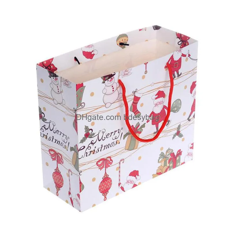 3 size kraft paper gift bags christmas favors shopping packing bag present packet santa claus gift bags wholesale lx2471