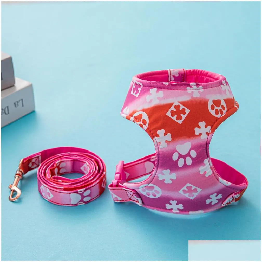 Pet Dog Supplies Collars Leashes Printed Pattern Basic Harnesses