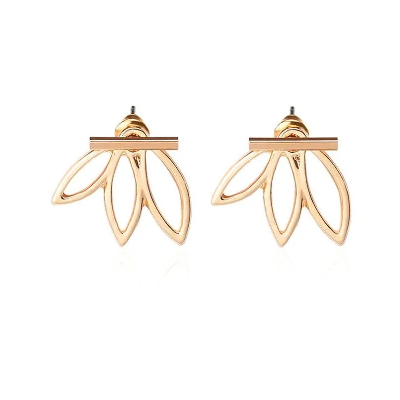 Stud Lotus Flower Stud Earrings For Women Girls Lotus-Shaped Piercing Earring Fashion Jewelry Drop Delivery Jewelry Earrings Dhqyo