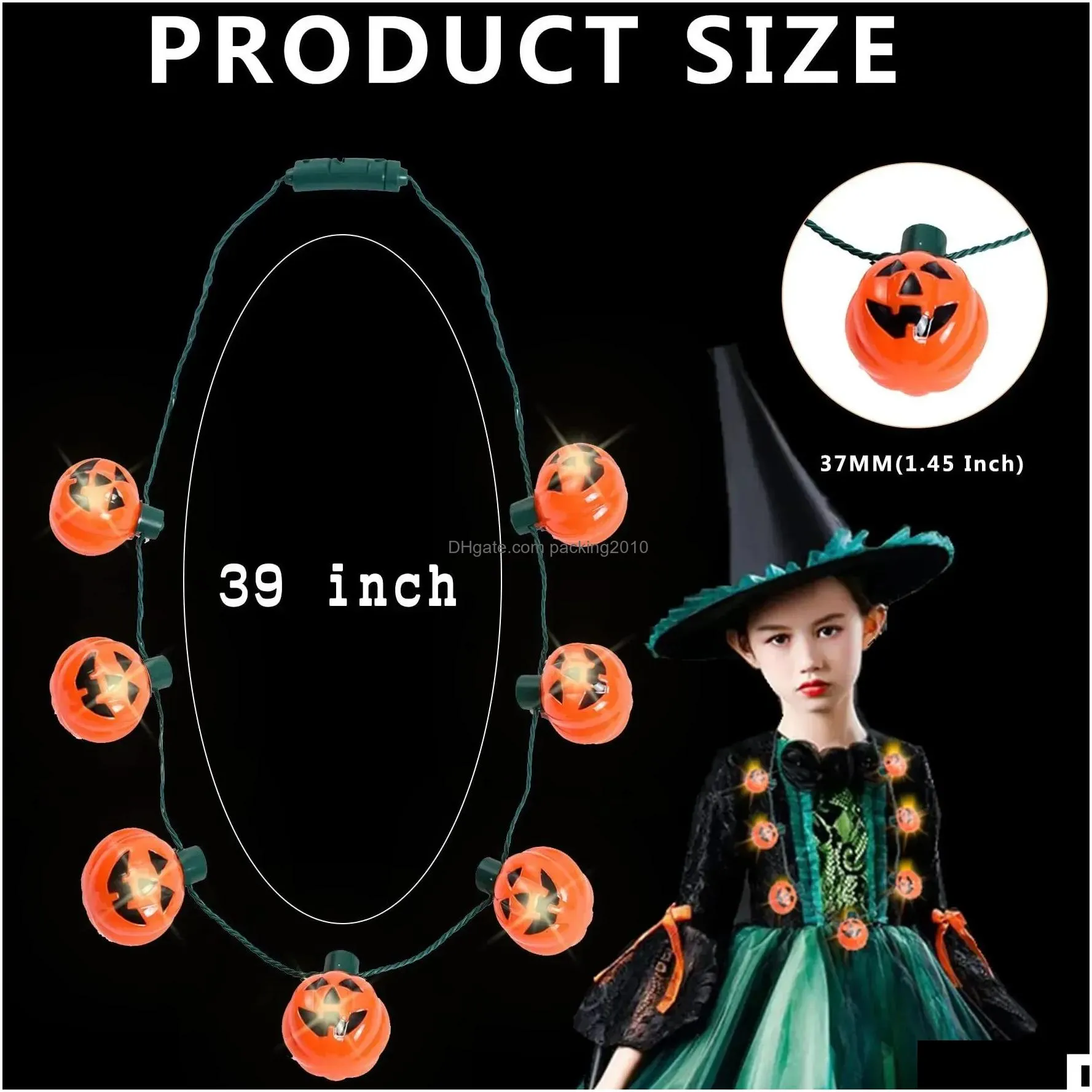 Party Favor Christmas Decorations L Pumpkin Light Up Necklace Halloween Lights Jack O Lantern With Flashing Modes For Party Favor 1026 Otudr