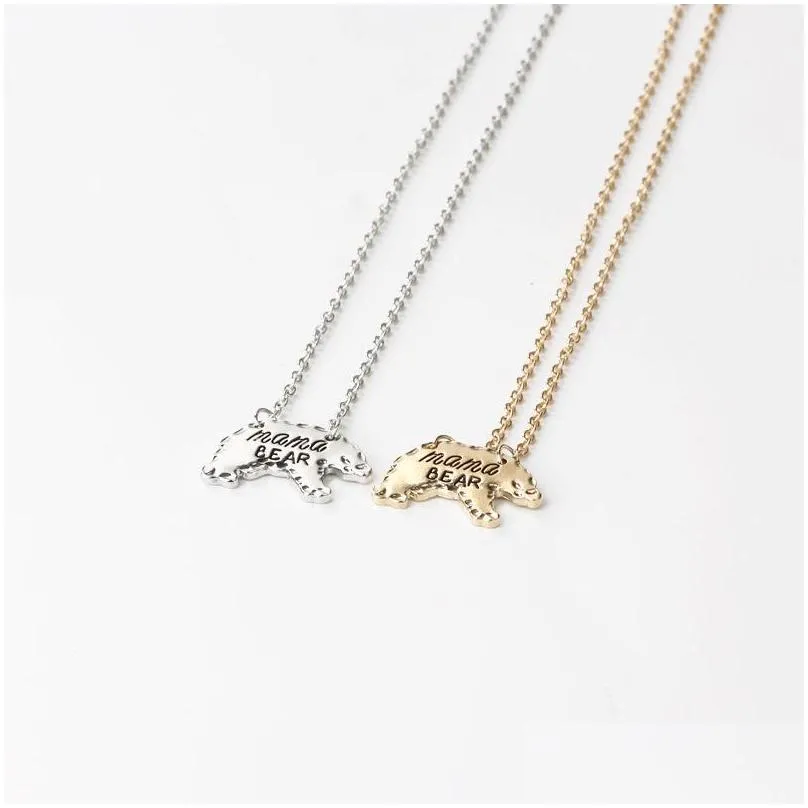 Pendant Necklaces Mama Bear Necklace For Mom Alloy Animal Pendant Necklaces Fashion Jewelry Gift Drop Delivery Jewelry Necklaces Penda Dhfnv