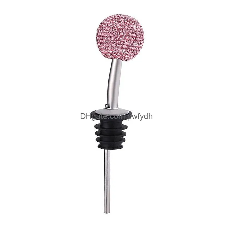 bar tools diamond red wine pourers stainless steel bottle stopper pour spout christmas decoration