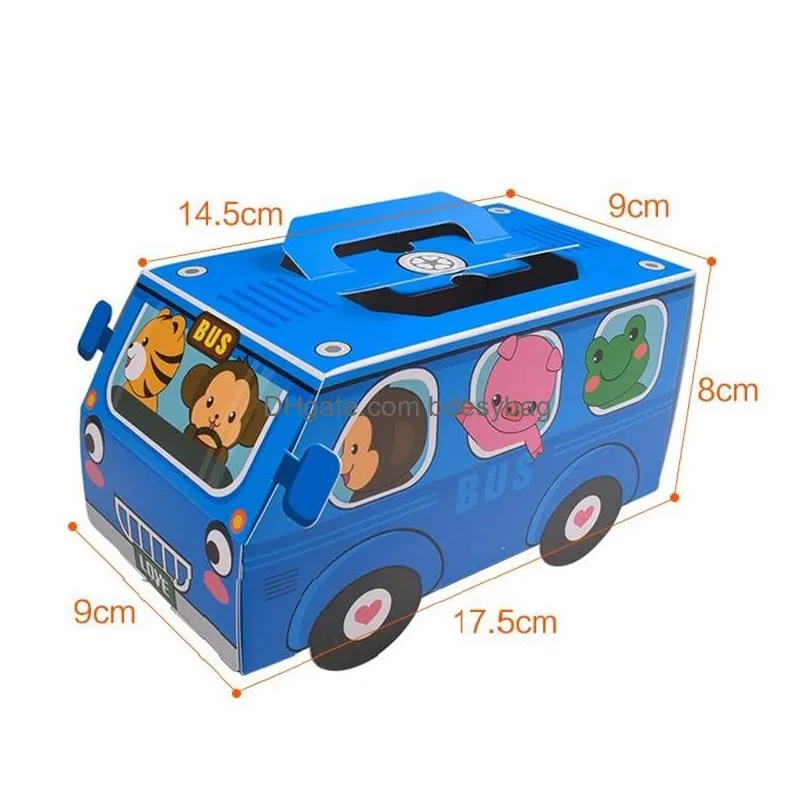 bus gift box party favor bag car candy gift box cupcake boxes birthday event party decorations pastry gift box ct0227
