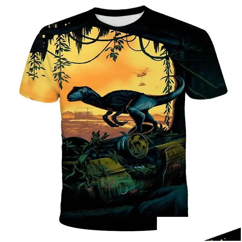 2020 jurassic world fallen kingdom cool dinosaur head 3d print t shirt boys and girls hiphop tee tshirt boy color clothes drop k711