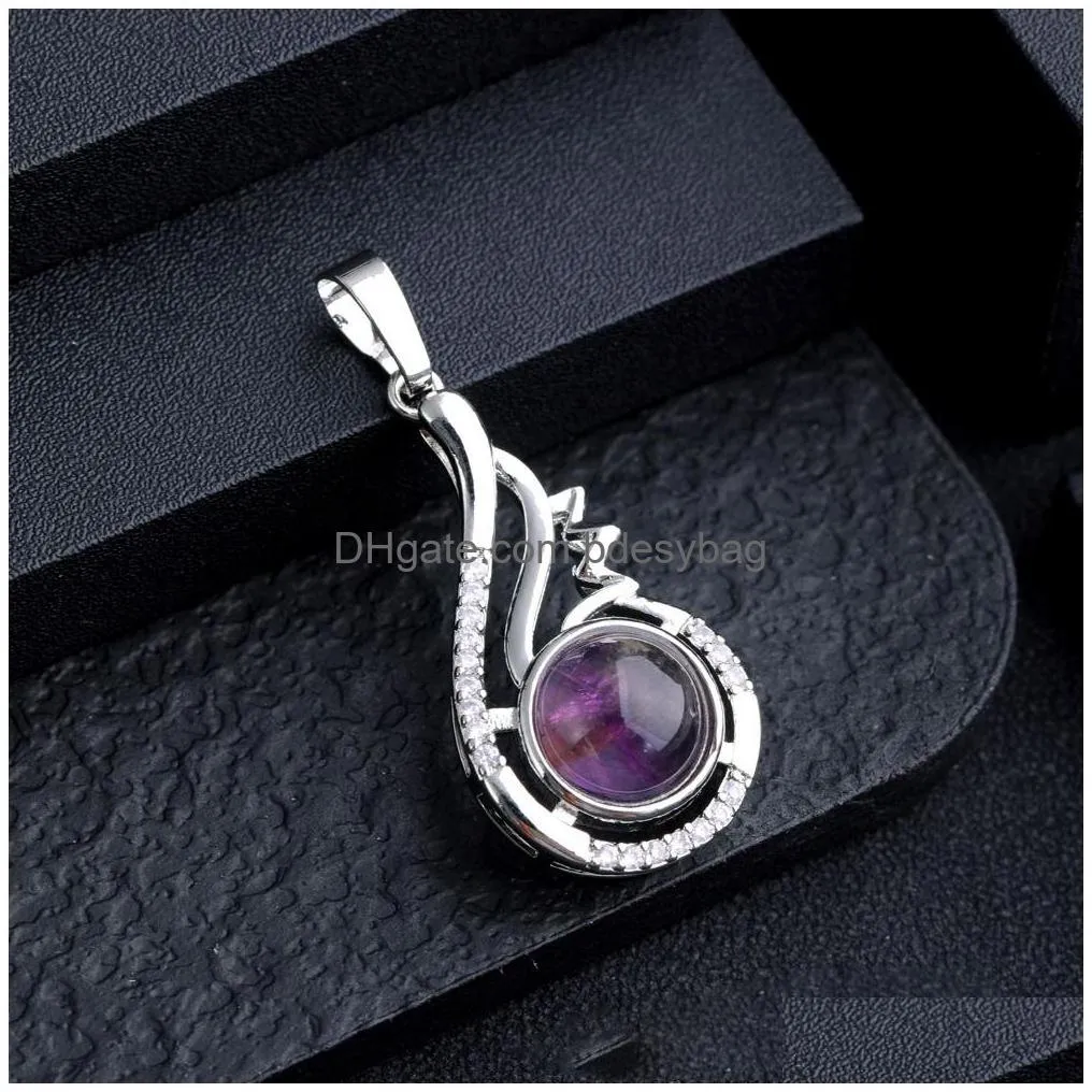 Charms Water Drop Charms Stone Healing Crystal Simple Fashion Rose Quartz Pendant Pendo For Women Girl Party Wedding Drop Delivery Jew Dhxby