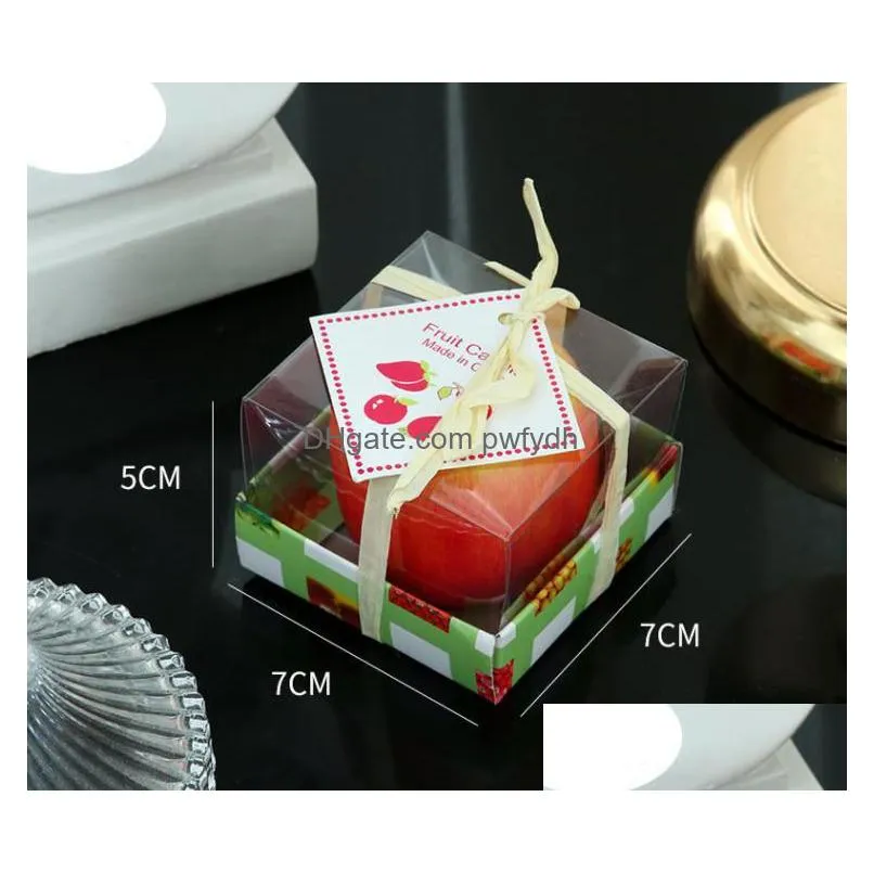 s/m/l red  candle with box fruit shape scented candles lamp birthday wedding gift christmas party home decoration wholesale