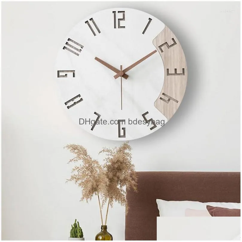 Wall Clocks Wall Clocks Quartz Hanging Wood Luxury Living Room Silent Clock Unusual Stylish Modern Horloge Decorative Drop Delivery Ho Dhtjn