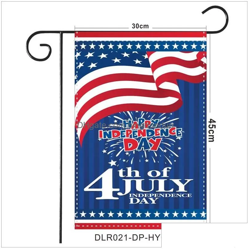 Banner Flags Newusa Independence Day Pongee Garden Flag 3045Cm Happy 4Th Jy Outdoor Hanging Gnomes Design Banner Cg0012289679 Drop Del Dhg9M
