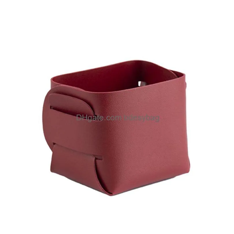 nordic desktop leather storage box jewelry keys display tray makeup organizer container books plants holder pot home lx5100