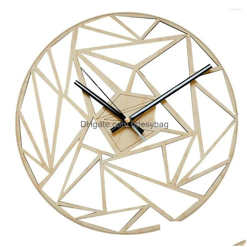 Wall Clocks Wall Clocks Gift Home Living Room Decoration Simple Bedroom Round Easy Install Geometric Pattern Battery Operated Modern B Dh2Eq