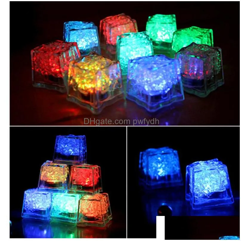 led lights polychrome flash party lights glowing ice cubes blinking flashing decor up bar club wedding rrb16225