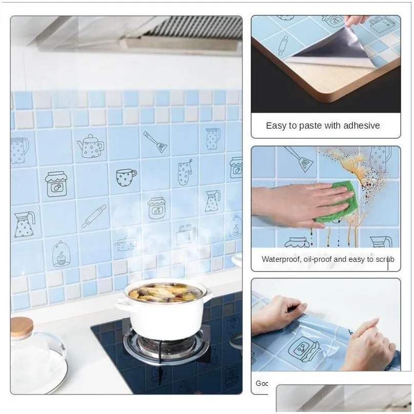 Wall Stickers Mosaic Tile Peel And Stick Self Adhesive Backsplash DIY Kitchen Bathroom Home Sticker 3D Wallpaper