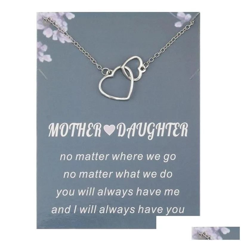 Pendant Necklaces Circles Necklace With Card Love Heart Necklaces Friendship Sister Mother Daughter Jewelry Drop Delivery Jewelry Neck Dhexm