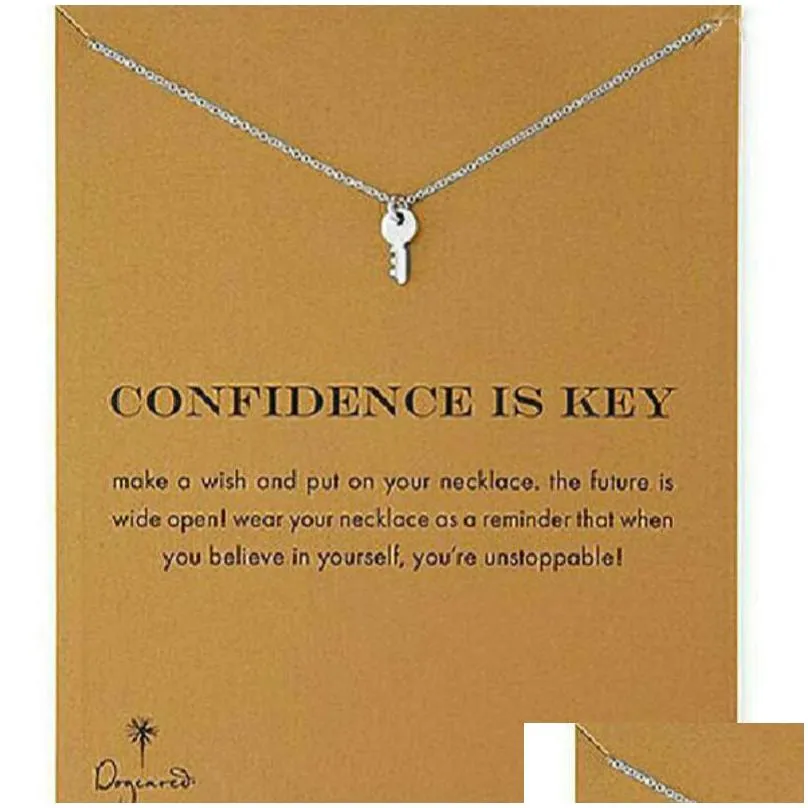 Pendant Necklaces Unlocking Key Necklace With Card Alloy Pendant Necklaces Fashion Jewelry Drop Delivery Jewelry Necklaces Pendants Dhqdx