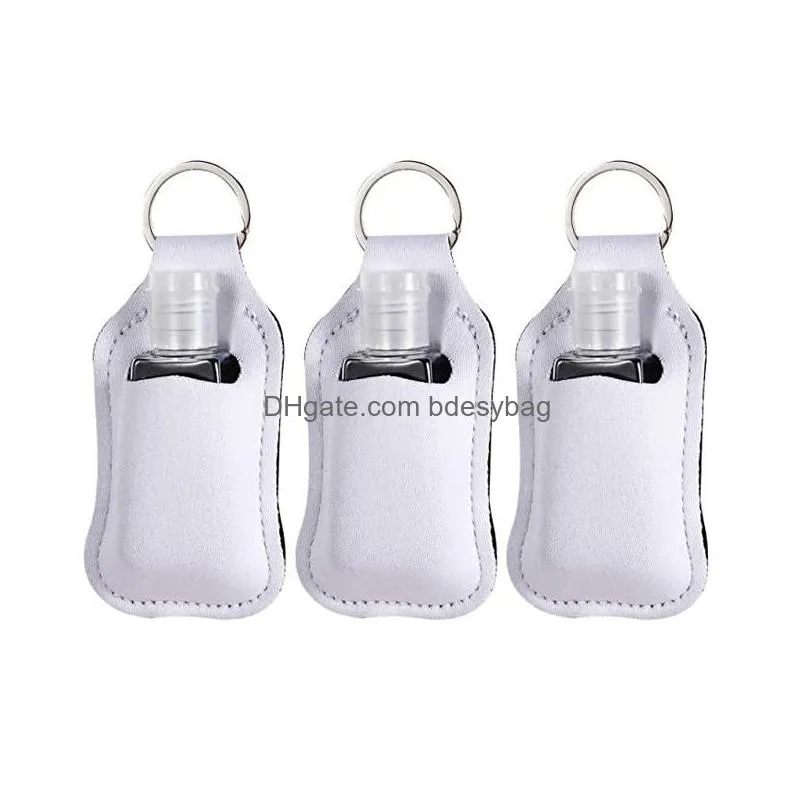 neoprene 30ml bottle bag 30ml sanitizer bottle holder keychain bags key rings hand soap bottle holder lx09999