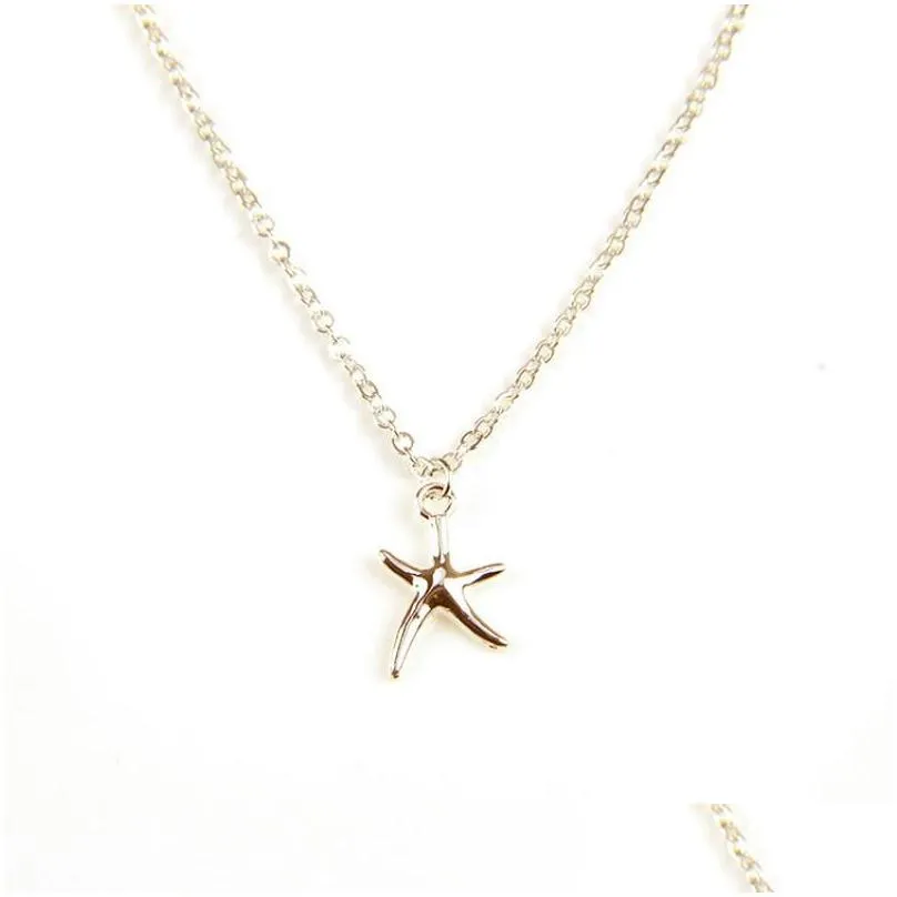 Pendant Necklaces Starfish Ocean Sea Life Necklace With Gift Card Star Pendant Necklaces Fashion Jewelry Drop Delivery Jewelry Necklac Dhqau