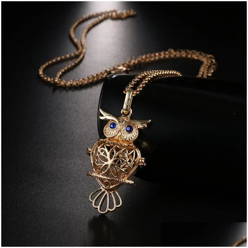 Pendant Necklaces Owl Aromatherapy Diffuser Necklaces Animal Pendant Necklace Fashion Jewelry Drop Delivery Jewelry Necklaces Pendants Dhsf4