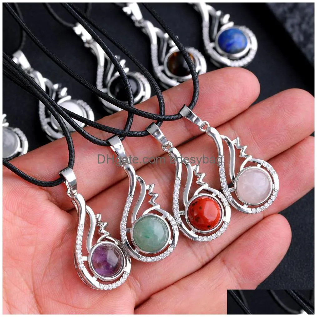 Charms Water Drop Charms Stone Healing Crystal Simple Fashion Rose Quartz Pendant Pendo For Women Girl Party Wedding Drop Delivery Jew Dhxby