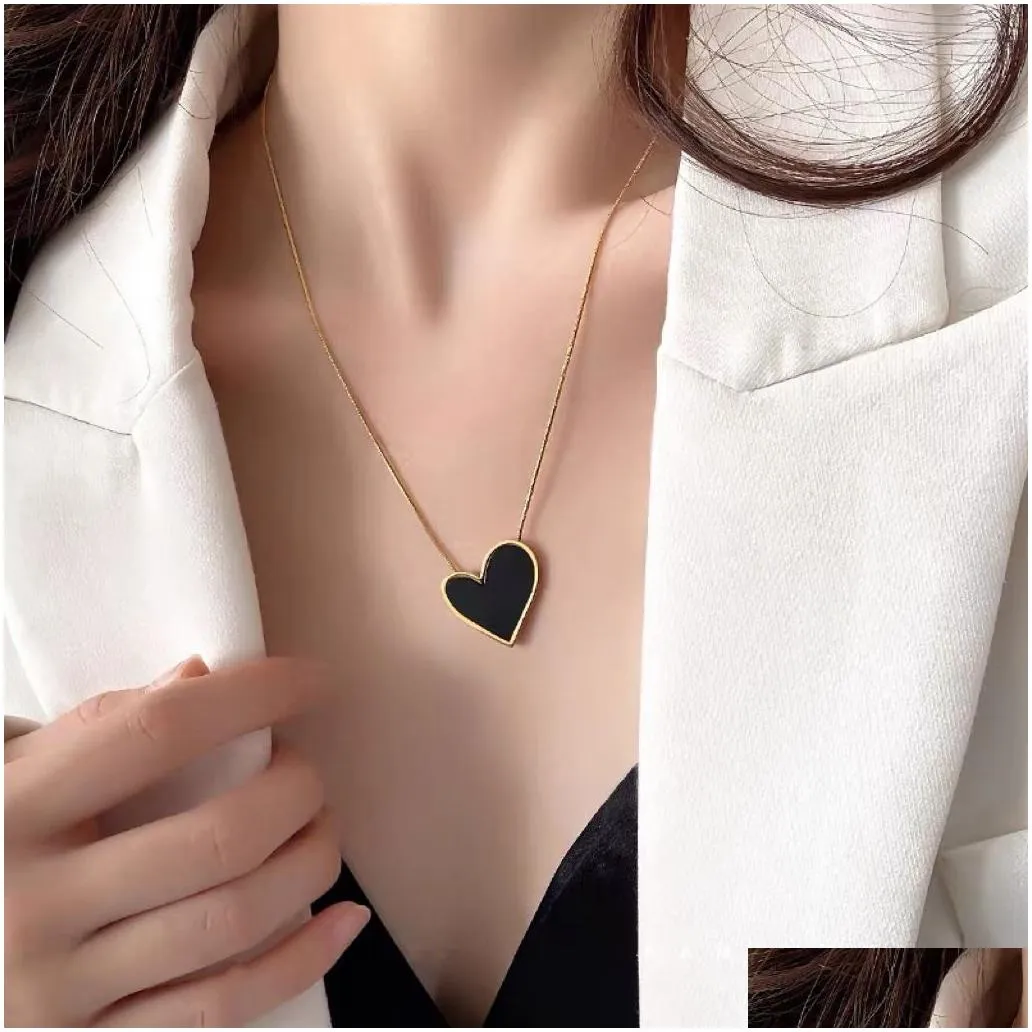 Pendant Necklaces Hearts Necklace 18K Gold Plated Peach Heart Shell Pendant Necklaces For Women Girls Fashion Jewelry Drop Delivery Je Dhgiy