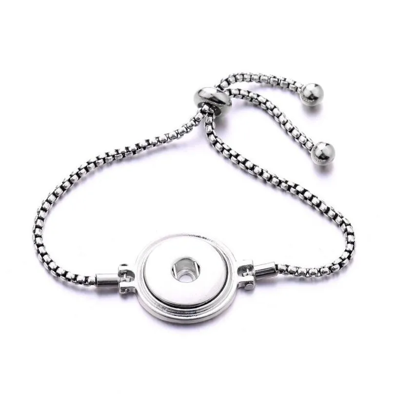 Charm Bracelets Interchangeable Snap Bracelets Fit 18Mm Button Adjustable Diy Jewelry Drop Delivery Jewelry Bracelets Dhb2R