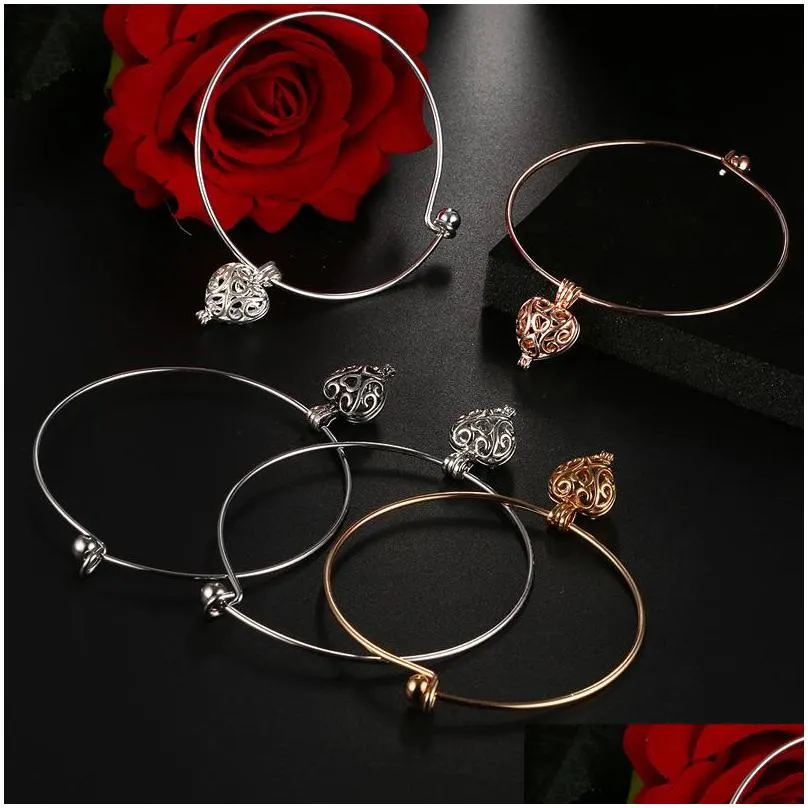 Charm Bracelets Essential Oil Diffuser Bracelet Aromatherapy Locket Heart Charm Bracelets Fashion Jewelry Drop Delivery Jewelry Bracel Dh8Cr