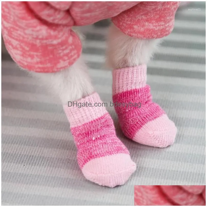 Dog Apparel Dog Apparel Socks Dogs Protector With Cartoon Pattern For Outdoor Drop Delivery Home Garden Pet Supplies Dog Supplies Dhxjf
