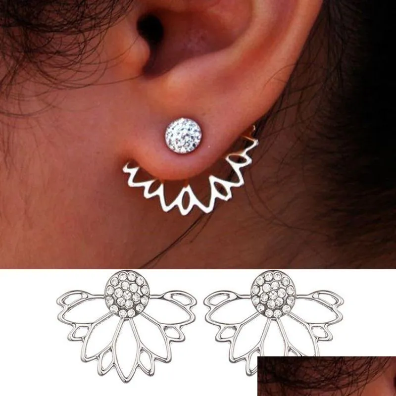 Stud Lotus Stud Earrings Flower Earring Lotus-Shaped Piercing Ear Ring For Women And Drop Delivery Jewelry Earrings Dhtgz