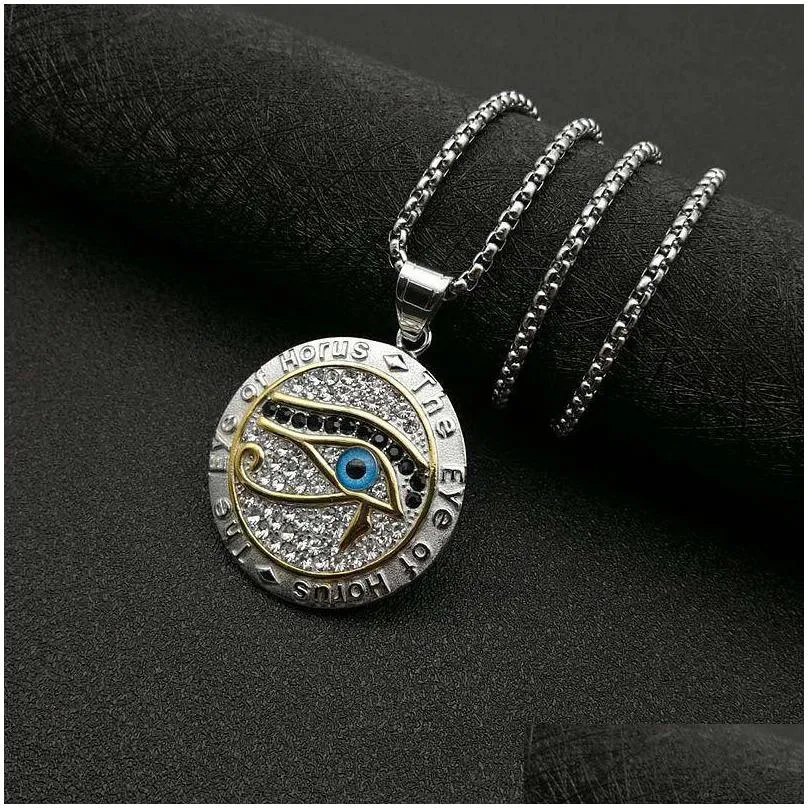 Pendant Necklaces The Eye Of Horus Necklace Stainless Steel Pendant Necklaces For Women Men Fashion Jewelry Drop Delivery Jewelry Neck Dhjae