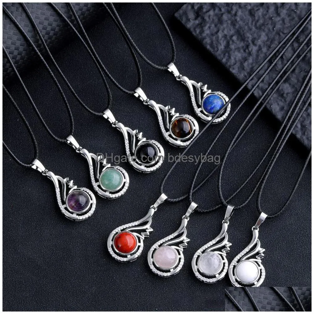 Charms Water Drop Charms Stone Healing Crystal Simple Fashion Rose Quartz Pendant Pendo For Women Girl Party Wedding Drop Delivery Jew Dhxby