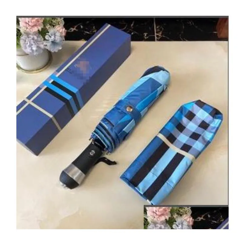 Unisex Elegant Designer Umbrellas with Plaid Printing Suitable to Sun Rain Days High Quality Folding Umbrellas Gift Ideas