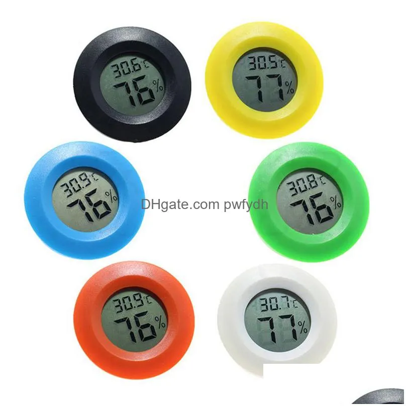 wholesale hygrometer mini thermometer fridge hygrometer portable digital temperature instruments acrylic round hygrometers humidity monitor meter