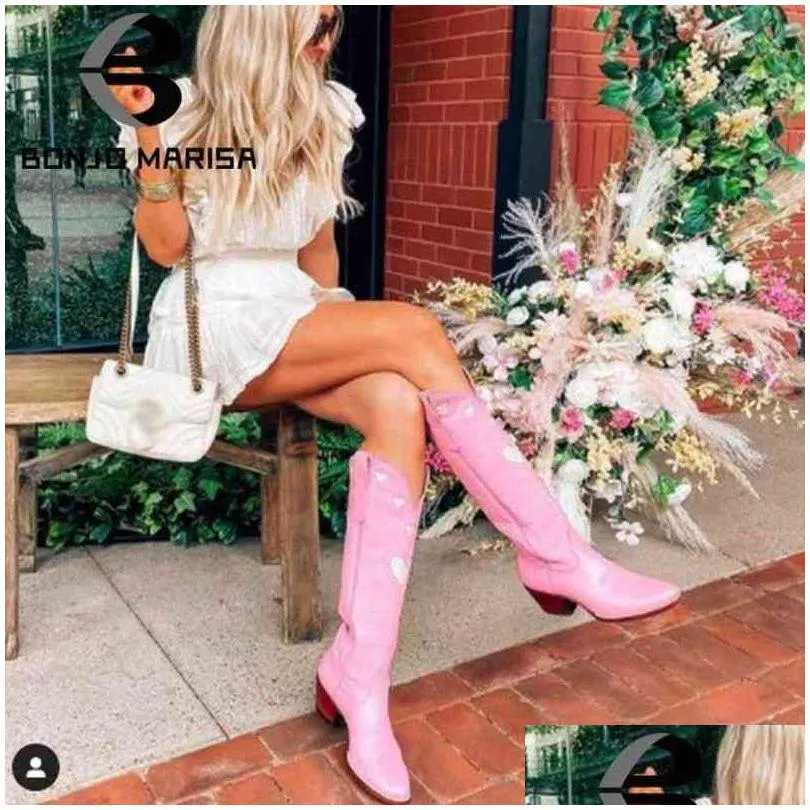 boots brand fashion colorful love heart colorful ridding western boots for women cowgirl  chunky heel women mid calf boots