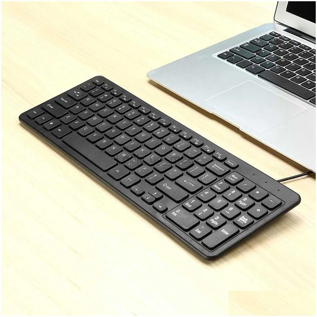Wire USB keyboard comfortable quiet chocolate key durable ultra-thin wire Computer keyboard HKD230808