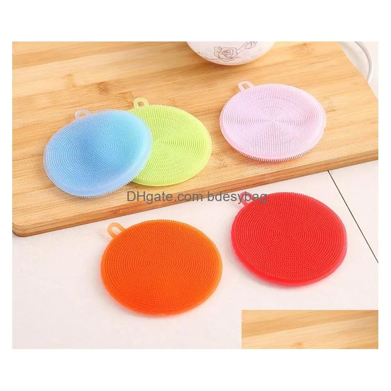 multifunctional kitchen dishwashing brush silicone safe nonstick heat insulation pads pots and bowls brushes for household cleaning