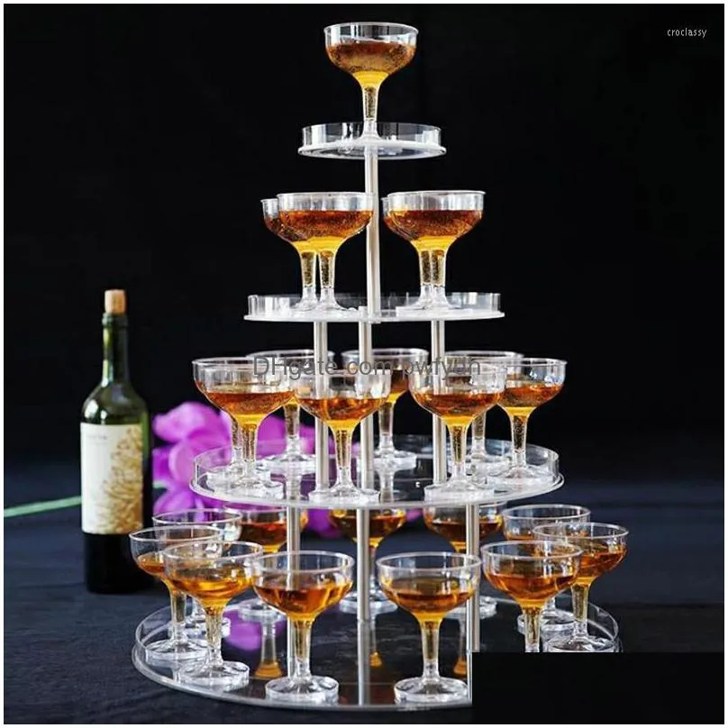 wine glasses champagne tower cups for wedding party thickened acrylic cup goblet celebration opening bar accessor