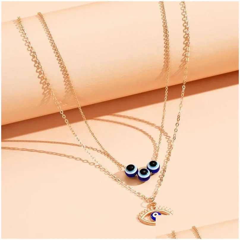 Pendant Necklaces Evil Eye Necklace For Women Turkish Blue Eyes Pendant Necklaces Lucky Protection Jewelry Drop Delivery Jewelry Neckl Dhu6F