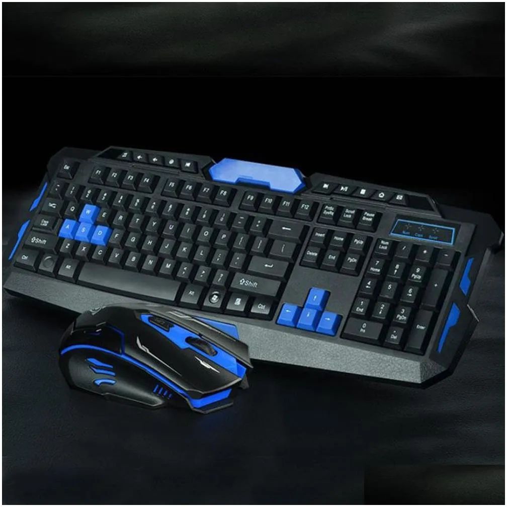 Wireless Keyboard and Mouse Combos Slim 2.4GHz Keyboard 104 Keys with Receiver for Office Gaming Ergonomic 2 Pieces