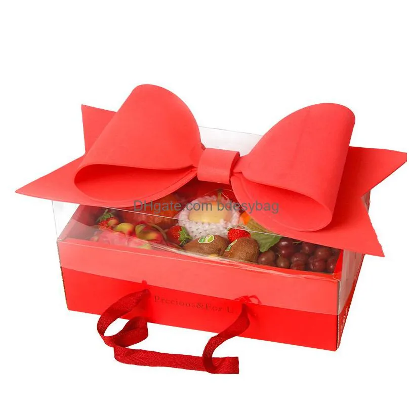 Gift Wrap Gift Wrap Bowknot Box Fruit And Flower Wedding Candy Holder Birthday Party Packaging Case Valentines Day Festive Supplies Dr Dh05H