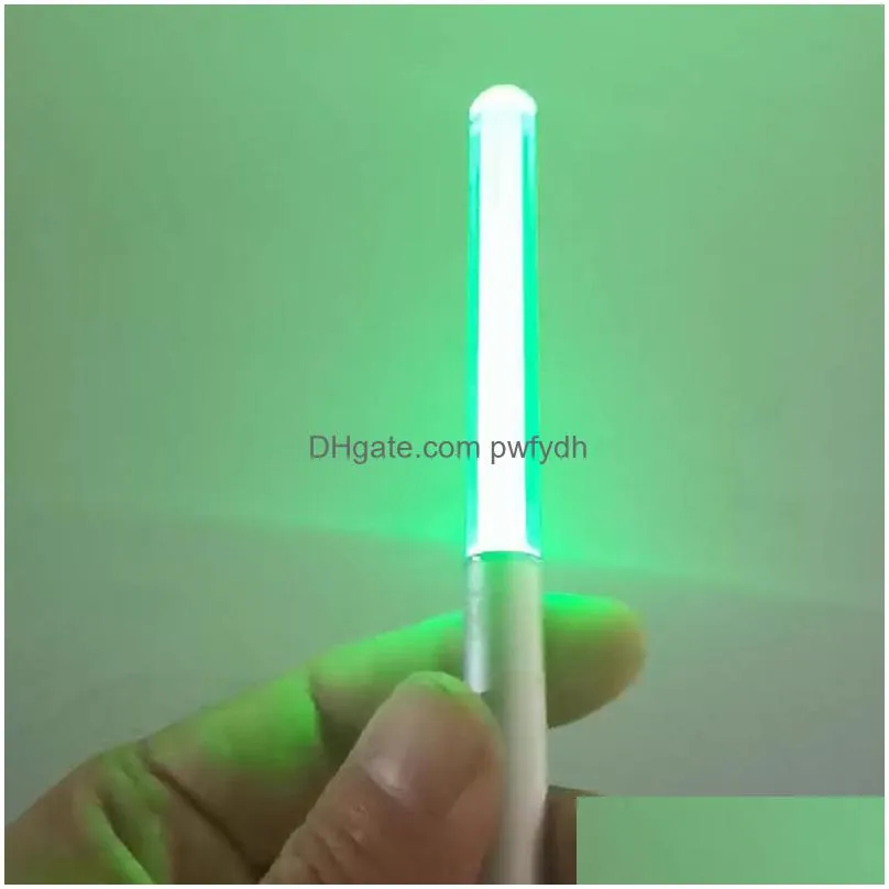 led flashlight stick keychain party favor mini torch aluminum keychains key ring durable glow pen magic wand stick lightsaber led light stick 6