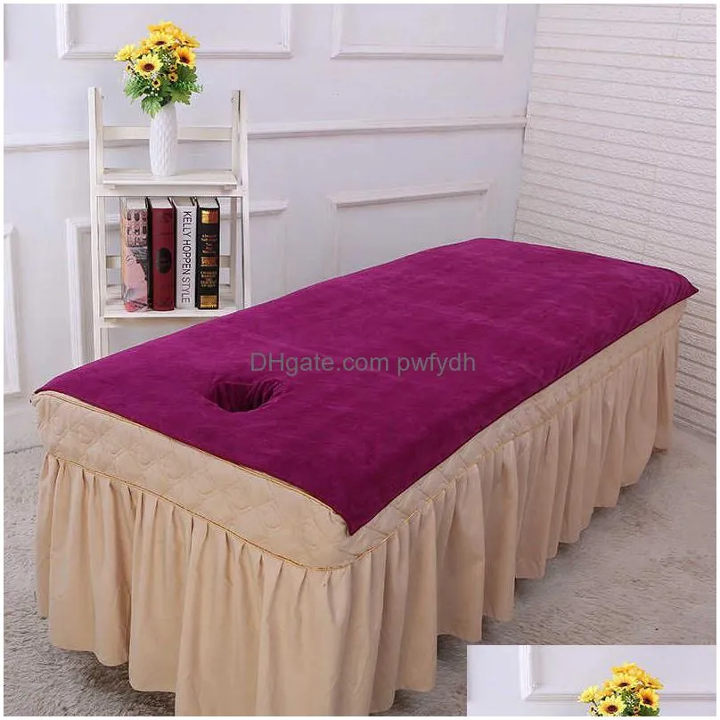 bath towel 80x180cm superfine fiber soft beauty salon bath towel bed with hole massage sheet physiotherapy big shkd230625