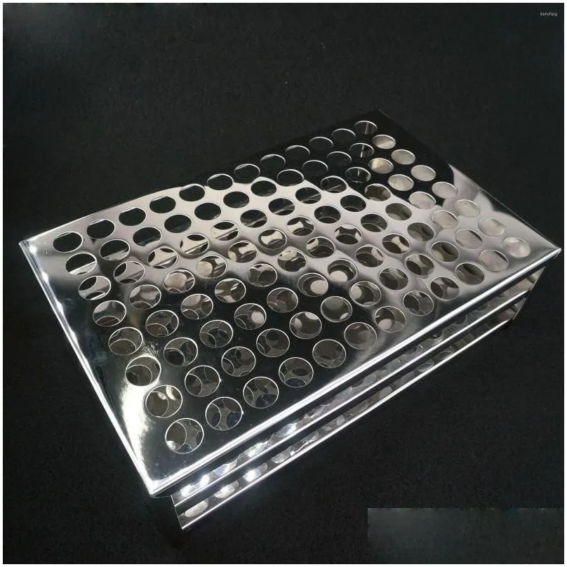 wholesale 16mm Diam X 96 Holes Stainless Steel Test Tube Rack Holder Storage Lab Stand