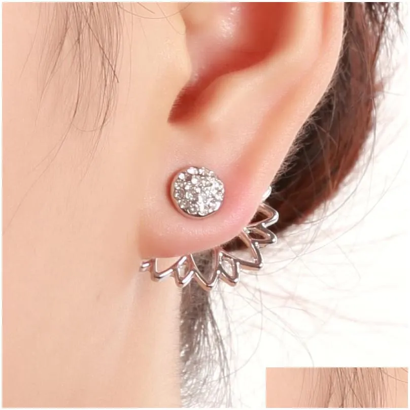 Stud Lotus Stud Earrings Flower Earring Lotus-Shaped Piercing Ear Ring For Women And Drop Delivery Jewelry Earrings Dhtgz