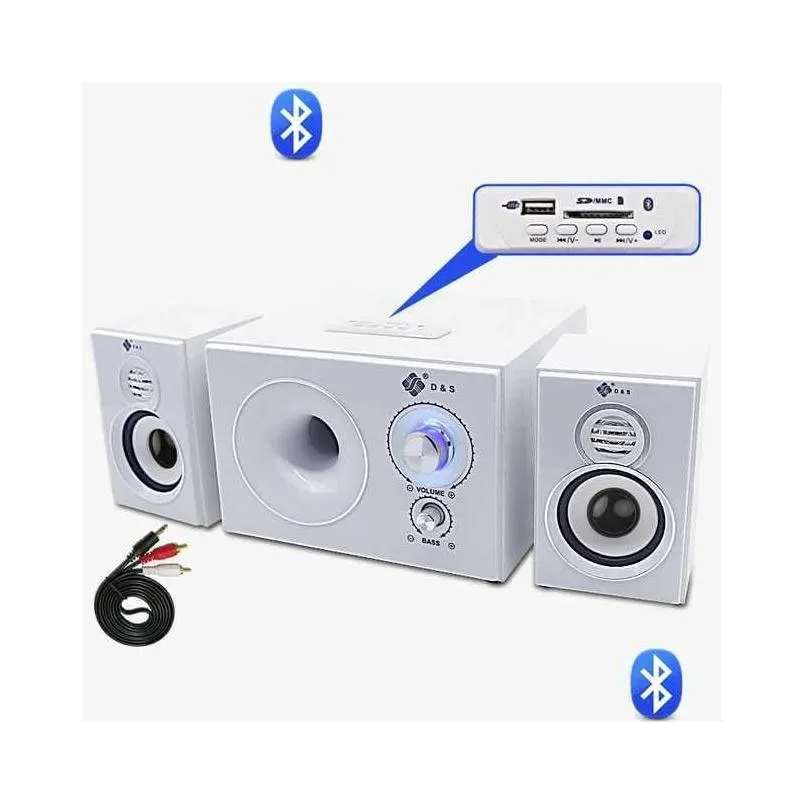 Computer Speakers 2.1 Channel Bluetooth Speaker Wooden Multimedia Home Theater Super Subwoofer Wooden Home Audio Computer Speakers Set Sound Box