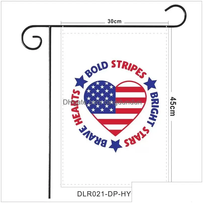 Banner Flags Newusa Independence Day Pongee Garden Flag 3045Cm Happy 4Th Jy Outdoor Hanging Gnomes Design Banner Cg0012289679 Drop Del Dhg9M