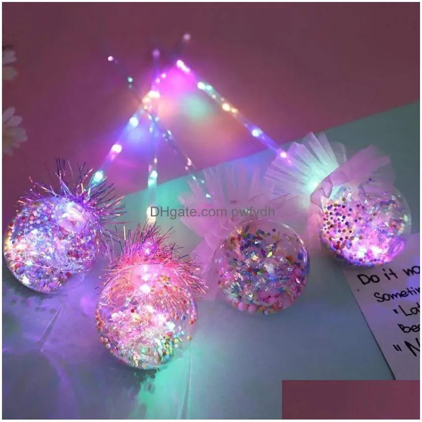 party favor princess light-up magic ball wand glow sticks witch wizard led wands halloween chrismas rave toy gift for kids