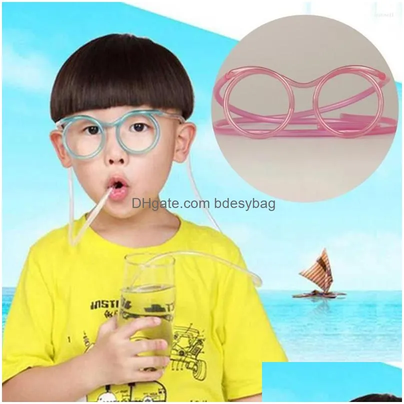 Drinking Straws Drinking Sts 1Pc Soft St Eye Glasses Novelty Toy Party Adt Birthday Child Gift Accessories Diy Bar U2H2 Drop Delivery Dhhbw